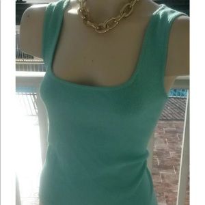 St. John Santana knit tourquoise tank top sz S